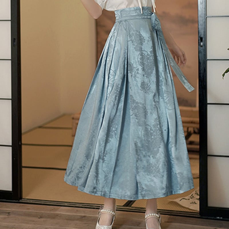 [QIYC Series] ★Chinese style skirt★ Bottoms Maki skirt Hanfu skirt Shinjeongshi Blue Blue Easy to match