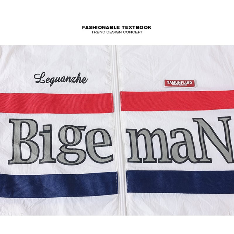 [BIGEMAN Series] ★Thin outerwear★ UPF50+ 2color UV protection Unisex Men's Large size Sun protection White Black