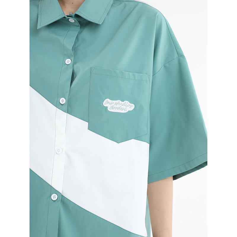 [Istudios Series]★Shirt★ 2color Tops Color Scheme Fashion Unisex Men's Short Sleeve Tops