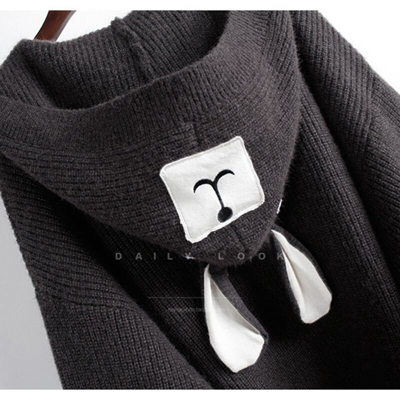 [YIDENGNA Series] ★Outer★ Sweater Cardigan 2color Cartoon Gray Orange