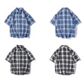 Load image into Gallery viewer, [BIGEMAN Series]★Shirt★ Tops 2color Unisex Men's Large Size Plaid Pattern Black Blue
