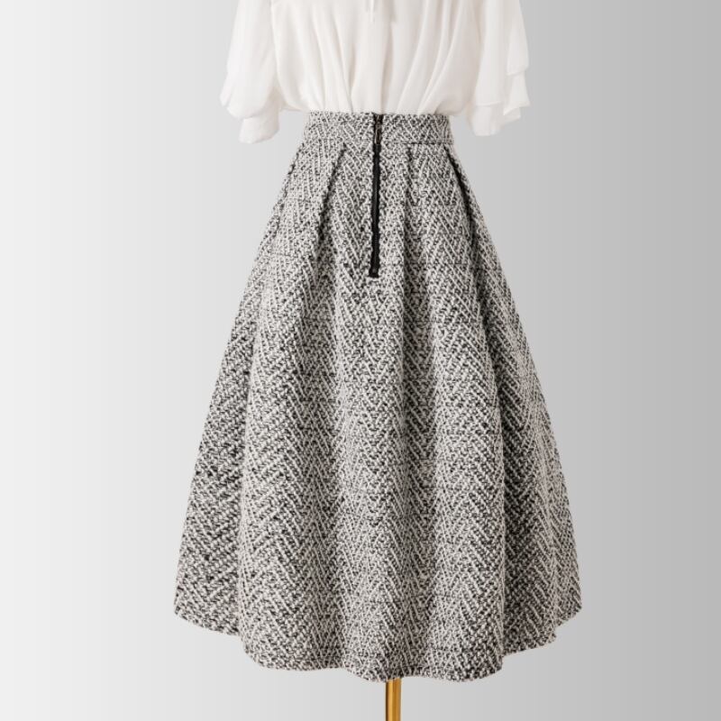 [MOERBEN Series]★Skirt★ Bottoms High Waist Rasha Thick Simple Temperament Enhancement Gray Gray