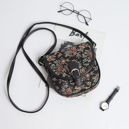 [XIAOSEN Series]★Bag★ 2color Floral Pattern Shoulder Bag Cute Date Commuting Office Lady Office Improves Temperament