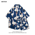 Load image into Gallery viewer, [BOYUE Series]★Setup★ Shirt + Shorts 3color Simple Unisex Men's Large Size Cool Animal Pattern Duck Aloha
