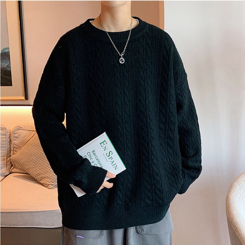 [Gyoshoen Series] ★Sweater★ 4color Knit Tops Unisex Men's Simple Casual Brown Black Gray White