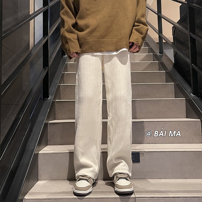 [BENGE Series] ★Casual Pants★ Brushed lining 4color Bottoms Trousers Corduroy Unisex Men's Simple