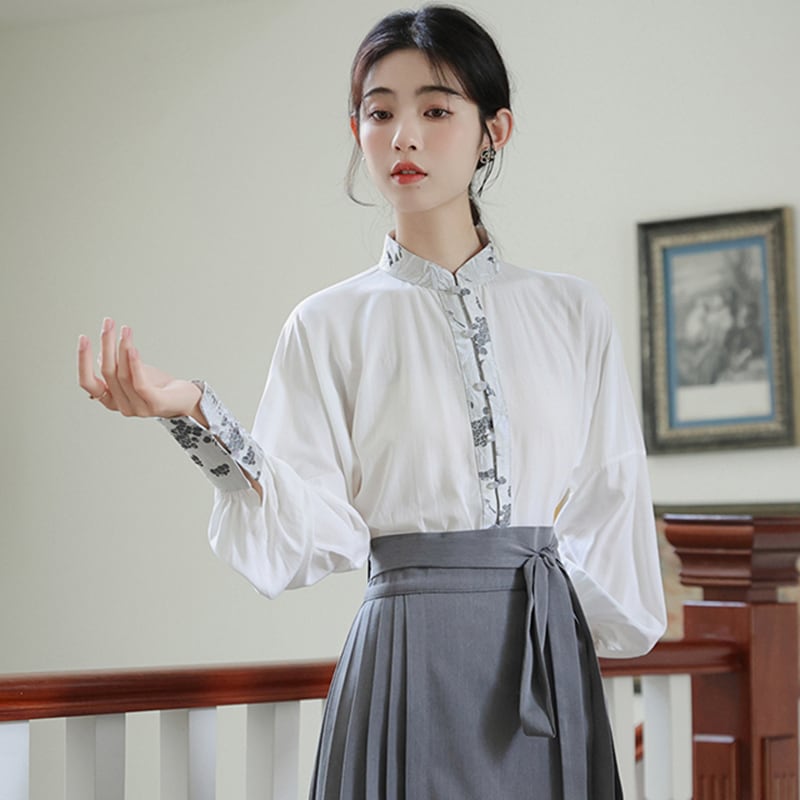 [WUJIA Series]★China style shirt★ Tops, long sleeve shirt, Chinese elements, summer clothes, improves temperament, SML, switching