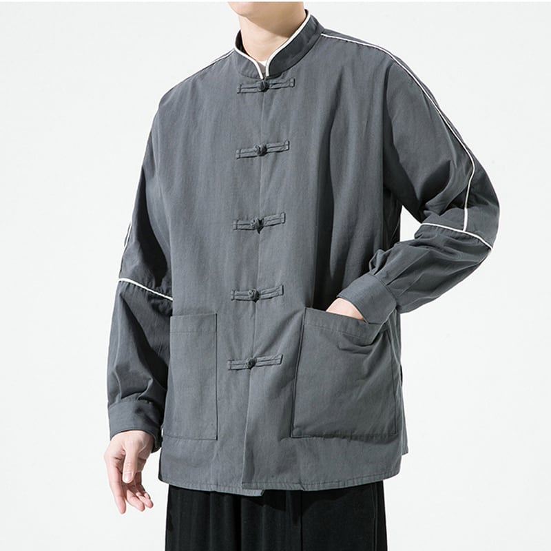 [Small trouble series]★China style jacket★ 3color outerwear unisex men's large size black gray white