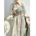 Load image into Gallery viewer, [Hanayu Poetry Series] ★Chinese style setup★ Shirt + hanging dress Green Green Cute Improved Hanfu
