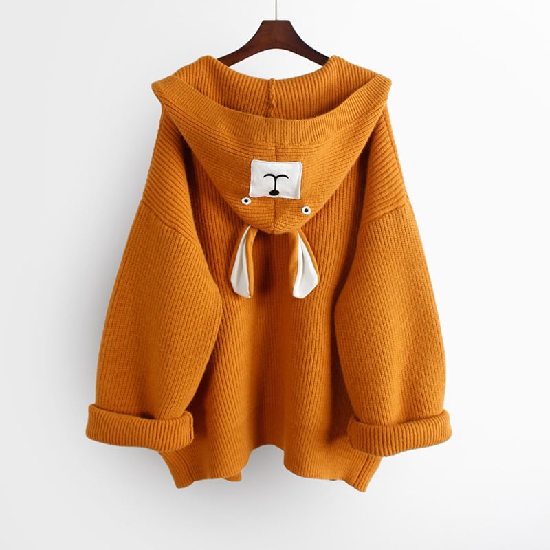 [YIDENGNA Series] ★Outer★ Sweater Cardigan 2color Cartoon Gray Orange