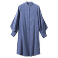 Load image into Gallery viewer, [Hangu Musume Series]★Shirt dress★3color stand neck blue light brown white blue white
