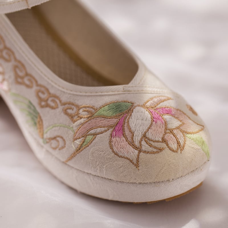 [Cloud End Shoes---Dream Series]★Embroidered Shoes★ 2color Handmade Shoes Chinese Shoes Tang Suit Hanfu Shoes Chinese Dress Shoes Flower Embroidery Size 35-40 Heel 5cm