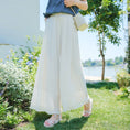 Load image into Gallery viewer, [White Sake Series] ★ Gaucho Pants ★ Bottoms Elastic Waist Plain Ladies Date Improves Temperament Simple
