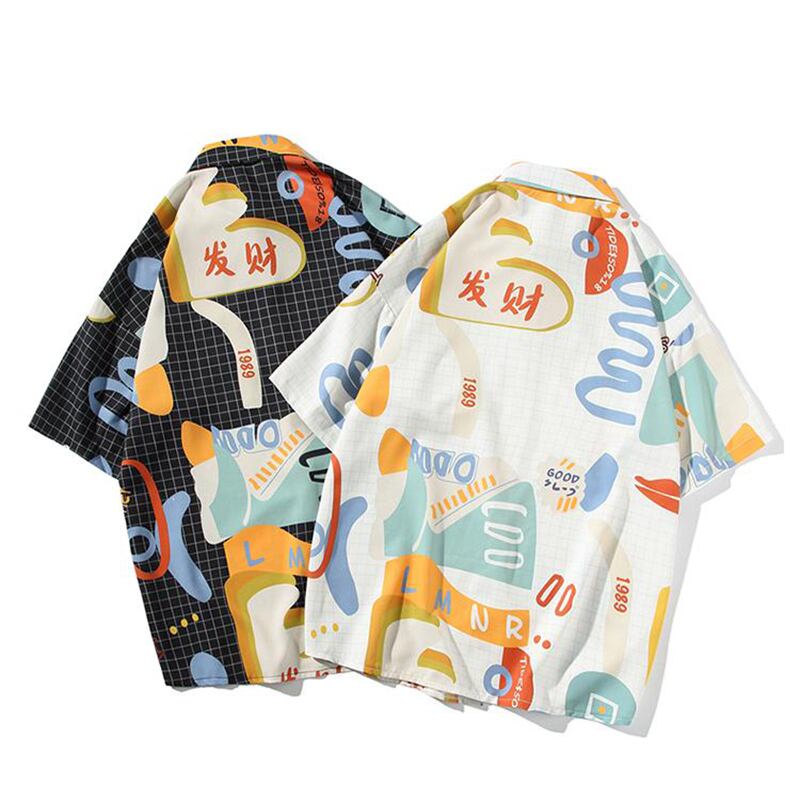 [MUCHUANLANG Series]★Shirt★ Tops 2color Unisex Men's Large Size Unique Travel Beach