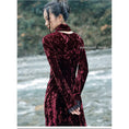 Load image into Gallery viewer, [Daiseiryusu Series] ★China style dress★ Long length velvet wine red red original retro
