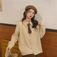 Load image into Gallery viewer, [Koshinke Series]★Shirt with tie★ Tops 3 colors Cute Easy to match Beige Light brown Pink
