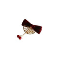 Load image into Gallery viewer, [GUKUA LI Series]★Hair Ornaments★ 2color Pair Accessories Ribbon Fan Velvet Red Black Red Black
