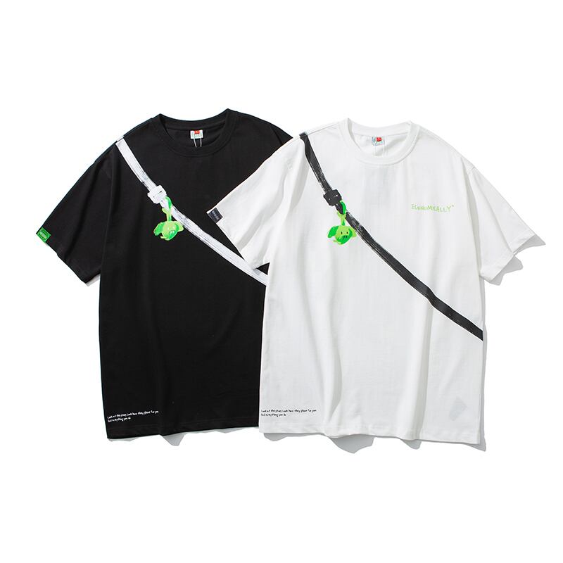 [AGGZOM Series] ★T-shirt★ 2color Tops Short Sleeve T-shirt Unisex Men's Funny Cotton Black White