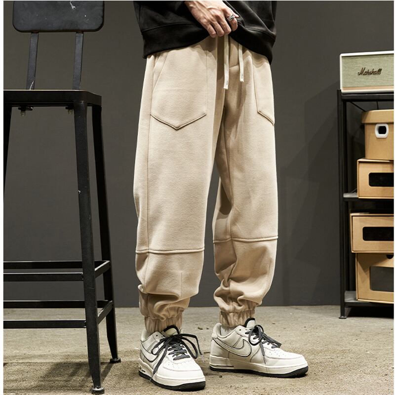 [Szon Series] ★Casual Pants★ 2color Regular type Fleece lining type Bottoms Unisex Men's Dark Gray Light Brown