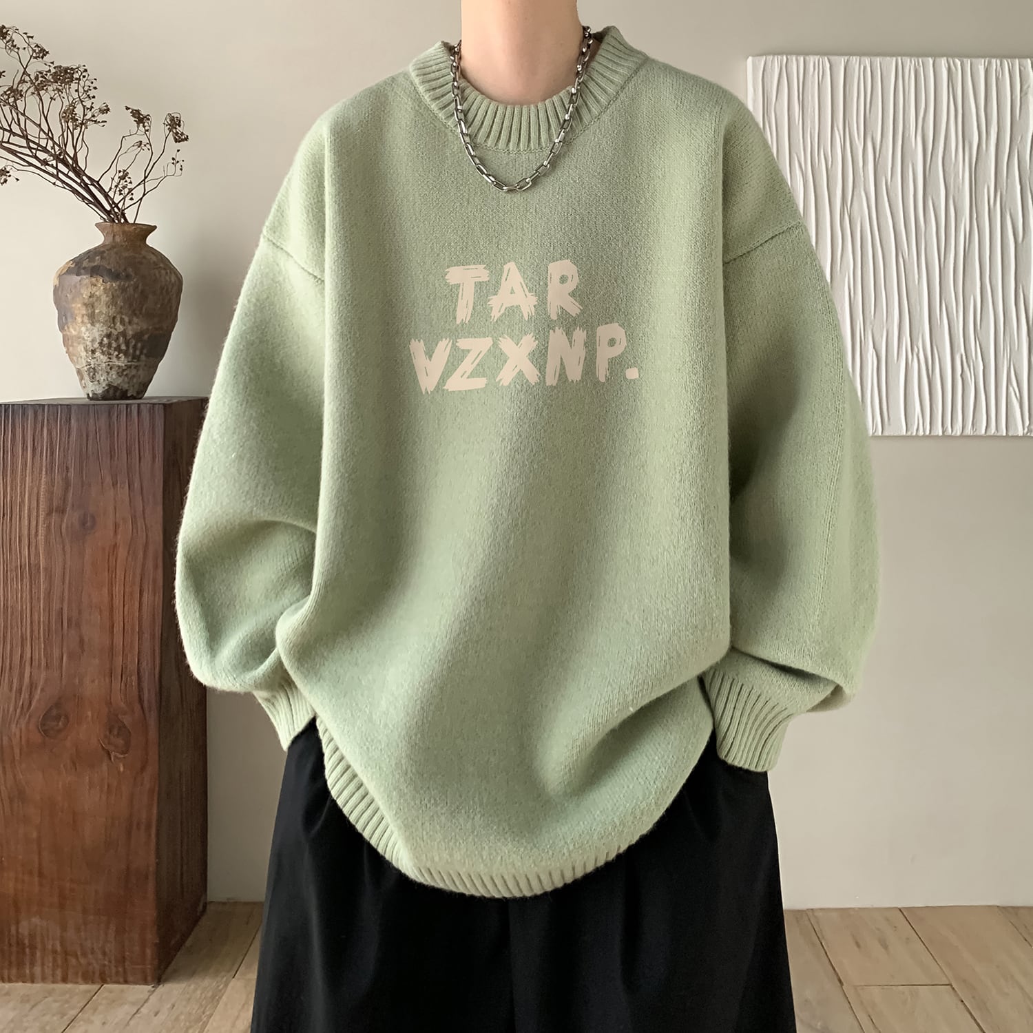 [Tiaota Series]★Sweater★ 9color Knit Tops Unisex Men's Simple Alphabet