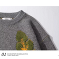 Load image into Gallery viewer, [Escaped Earth Series]★Sweater★ 2color Unisex Men's Knit Tops Gray Black Gray ML XL 2XL
