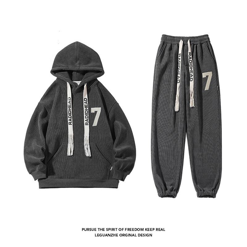 [BIGEMAN Series]★Setup★ 4color 2-piece set Hoodie + Pants Unisex Men's Large Size Coffee Color Black Gray