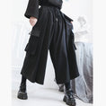 Load image into Gallery viewer, [Kokaisha series]★China style pants★Bottoms Gaucho pants Gaucho SML Easy to match Black Black
