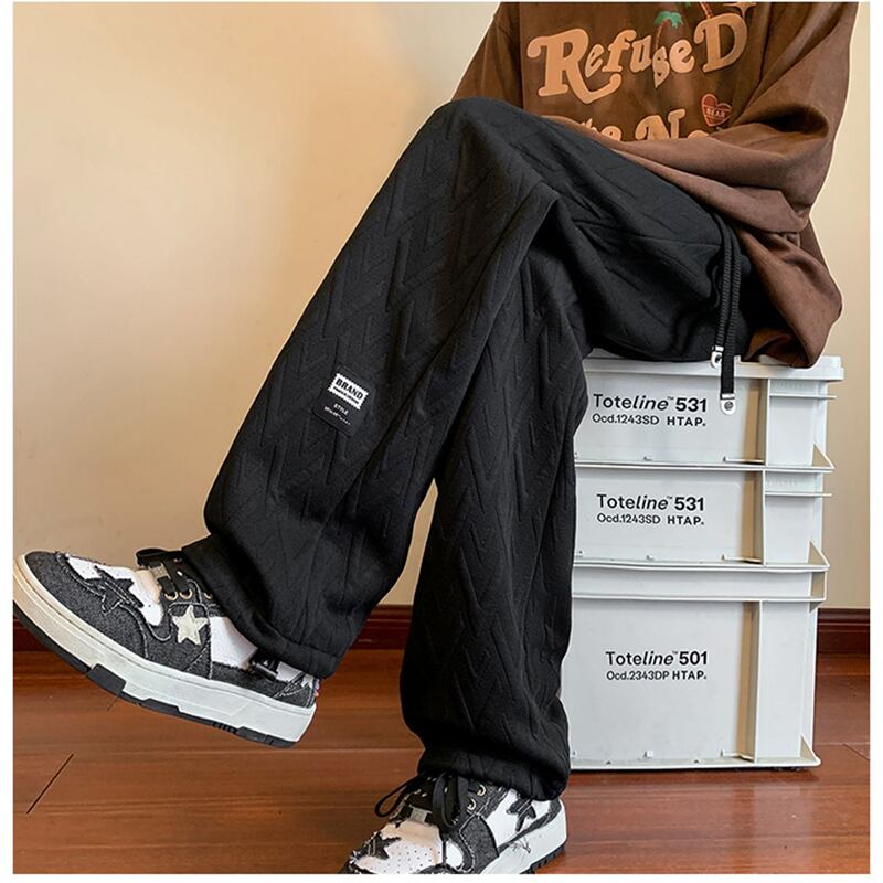 [BIGEMAN Series] ★Casual Pants★ 2color Bottoms Trousers Unisex Men's Easy to match Black Beige Large size