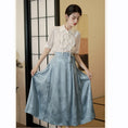 Load image into Gallery viewer, [QIYC Series] ★Chinese style skirt★ Bottoms Maki skirt Hanfu skirt Shinjeongshi Blue Blue Easy to match
