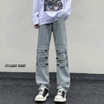 Load image into Gallery viewer, [YOILIN Series] ★Denim Pants★ Casual Pants 2color Unisex Men's Large Size Blue Black
