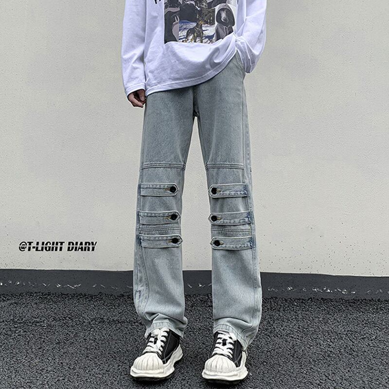 [YOILIN Series] ★Denim Pants★ Casual Pants 2color Unisex Men's Large Size Blue Black