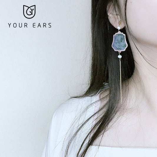 [YOUR EARS Series] ★Chinese style earrings★ Earrings or earrings Small items Fan Accessories Improve your temperament