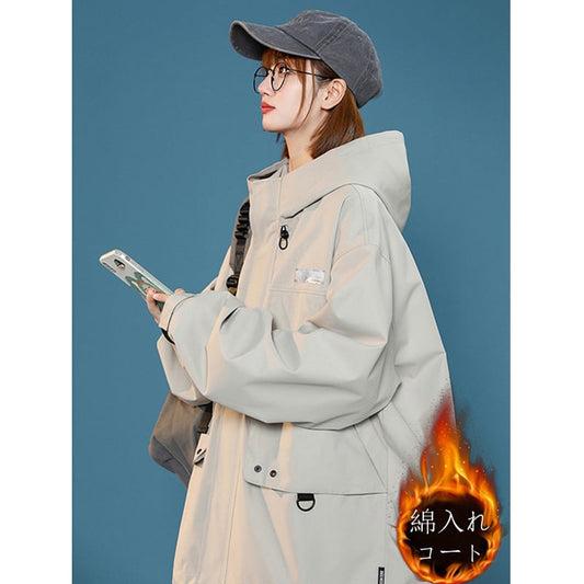 [Issvvi series] ★Winter coat★ Cotton coat outerwear 3color thick warm unisex men's beige black white