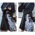 Load image into Gallery viewer, [Kyodo Series] ★China Style Skirt★ China Clothes Pleated Skirt SML LL Print High Waist Black Black
