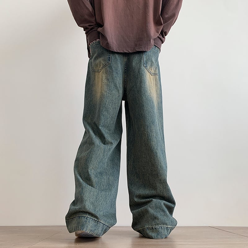 [NANSHI Series]★Denim Pants★ Bottoms Pants Unisex Men's Simple Easy to Match Blue Blue