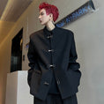 Load image into Gallery viewer, [Coolman Series] ★China style outerwear★ Men's Simple Plain Casual Black Black ML XL Cool
