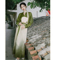 Load image into Gallery viewer, [Az Suna Series] ★Chinese style setup★ 2-piece set Shirt Maki skirt Green Green S M L XL
