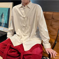 Load image into Gallery viewer, [MODAO Series] ★China Style Shirt★ Long Sleeve Shirt Tops Unisex Men's Corduroy Beige
