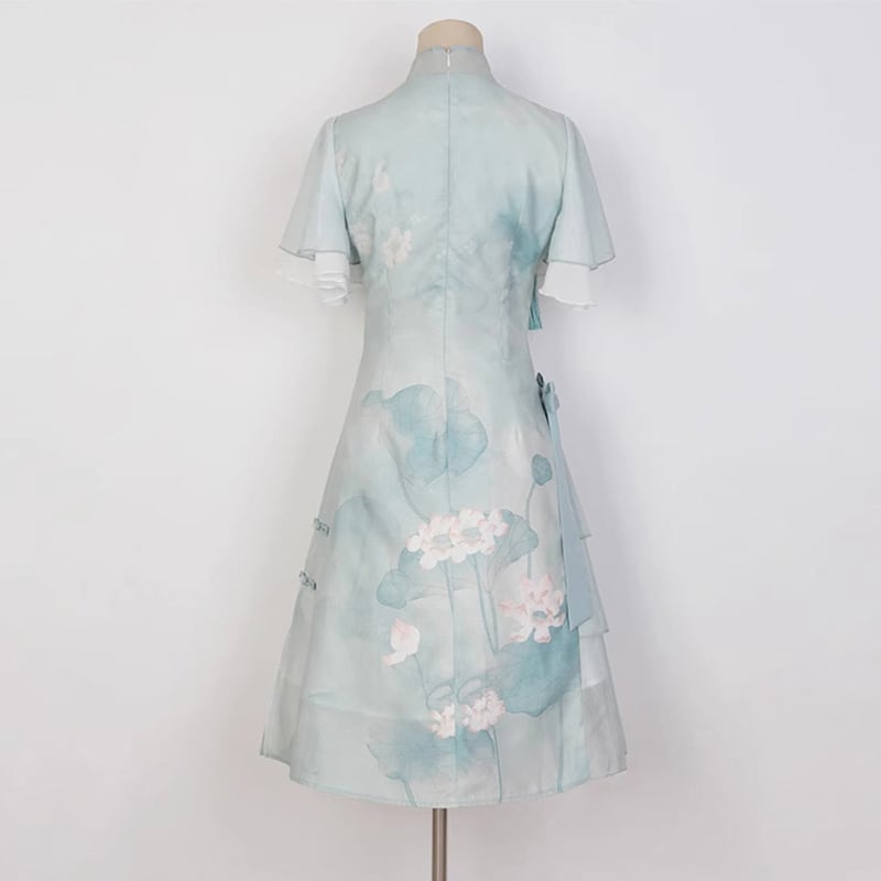 [Kaede bamboo --- Aoni series] ★Chinese style dress★ Hanfu dress, Chinese clothes, cute print, improves temperament