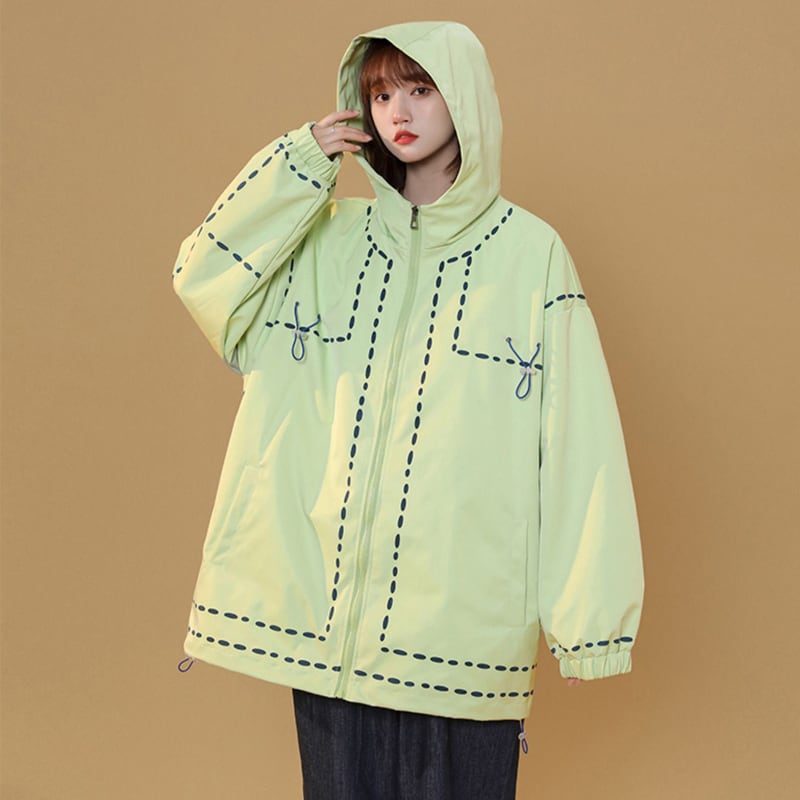 [FKZ Series]★Jacket★ 3color outerwear unisex men's black white green black white green