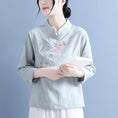 Load image into Gallery viewer, [Qing Series]★Chinese style tops★ 4color embroidered tops slimming Chinese clothes White Blue Green Purple Pink
