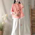 Load image into Gallery viewer, [Kofuku series] ★China style shirt★ 3color embroidery tops ethnic gray blue white pink
