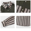 Load image into Gallery viewer, [BIGEMAN Series]★Shirt★ Tops 2color Unisex Men's Large Size Vertical Stripes Green Green Faux Layered
