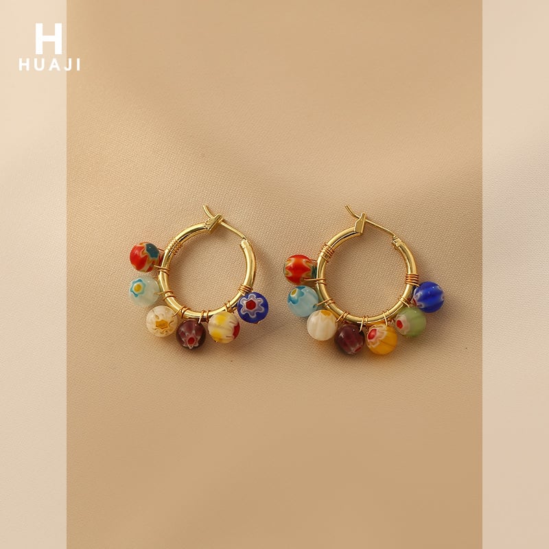 [HUAJI Series] ★Earrings★ Pair Earrings Women's Accessories Aya Color Scheme Spring Summer Cute Design