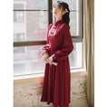 Load image into Gallery viewer, [Poetry series] ★China style dress★ 3color China button slimming beige red black SML temperament improvement
