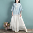 Load image into Gallery viewer, [Qing Series]★Chinese style tops★ 4color Chinese style shirt, Chinese clothes, summer clothes, Chinese clothes, Tang clothes, blue, white, pink
