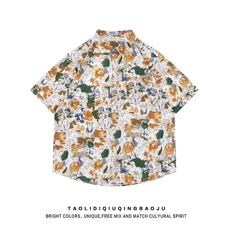 【逃離地球シリーズ】★シャツ★ トップス 花柄シャツ 半袖シャツ 男女兼用 メンズ M L XL 2XL アロハシャツ