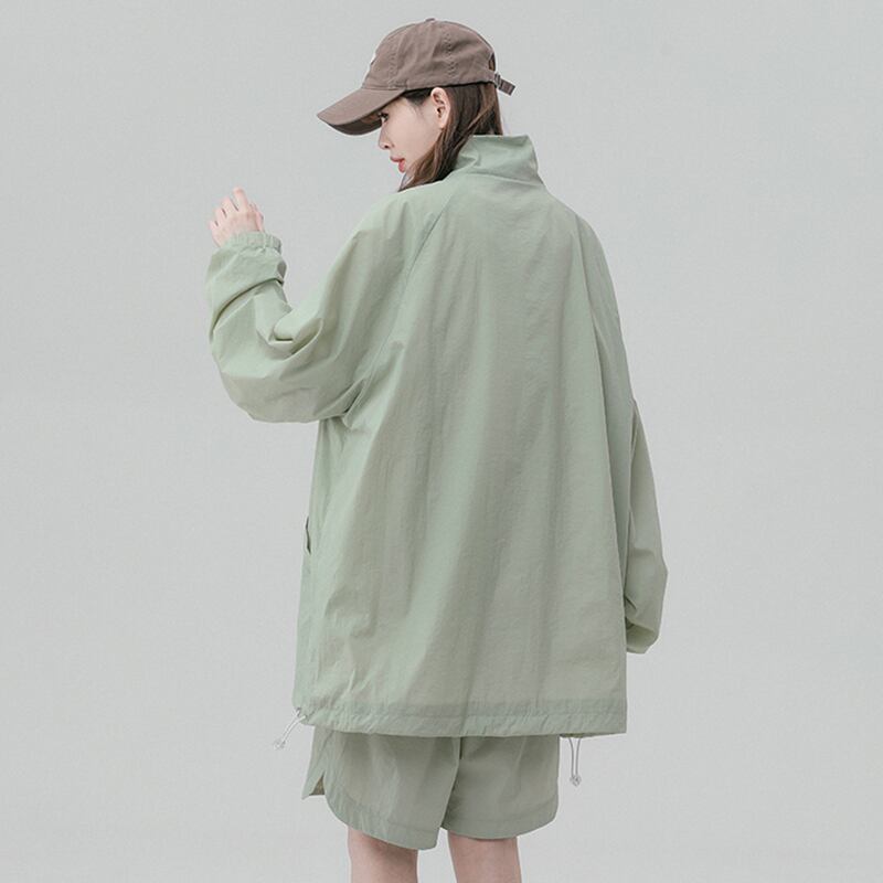 [CHAOMEICHEN Series]★Setup★ 3color outerwear + shorts, unisex, men's sun protection, green, black, fashion