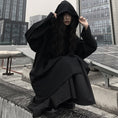 Load image into Gallery viewer, [Miyakoya Series] ★Outerwear★ Hooded, loose, easy to match, black, black, one size fits most, slimming
