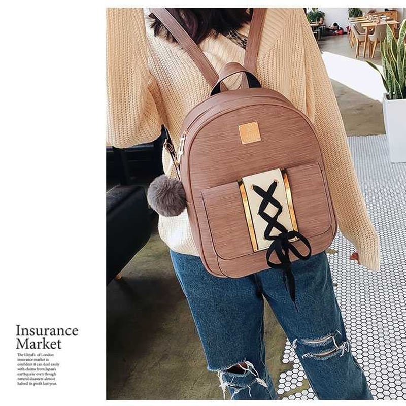 [Trendy Shop Series]★3-piece set bag★ 3color rucksack + circle bag + card bag super cheap cute